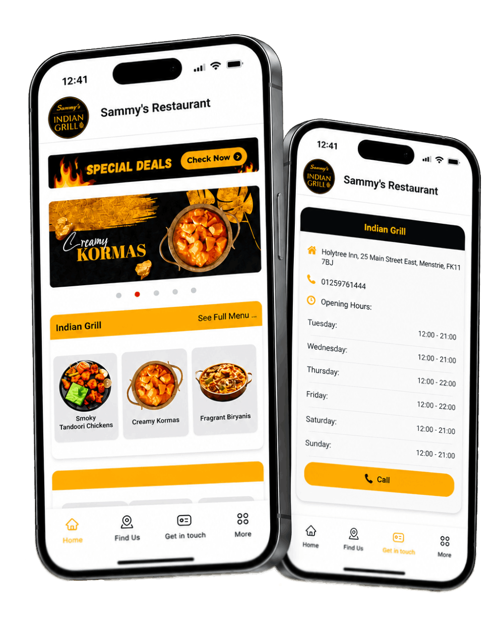 Sammy's Indian Grill mobile app